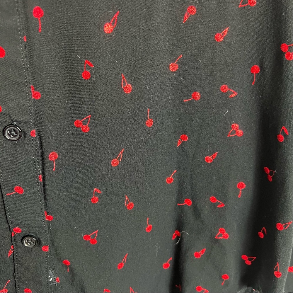 Rails Button Front Blouse-Black Metallic Red Cher… - image 4